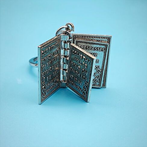Mini Alloy Bible Keychain Mini Book Keyring Religious Gift in Saudi Arabia