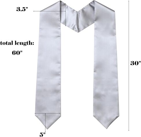 Unisex Adult Plain Graduation Stole 60" Long in Saudi Arabia