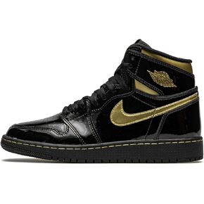 Jordan Youth Air 1 Retro High OG GS 575441 032 Black Metallic Gold - Size 4.5Y