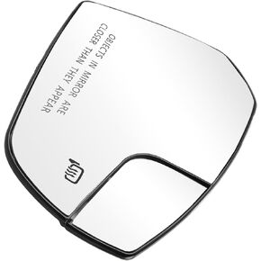 Right Passenger Side Heated Mirror Glass with Backing Plate GJ5Z-17K707-A Compatible with Ford Escape 2017-2018, Exterior Mirror Replacement Glass, Rear View Mirror Glass