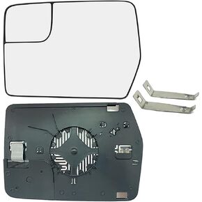 F150 Driver Side Heated Mirror Glass Compatible with 2011-2014 Ford F150 Left Side Power Heated Convex Mirror Glass with Rear Holder BL3Z-17K707-E