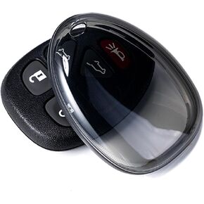 for Key Fob Cover TPU 5 Buttons Car Key Fob Case Fit for Traverse Tahoe Suburban/Yukon Acadia/Escalade SRX/Enclave/Saturn Outlook Car Remote Key Case Shell Protector(Black)