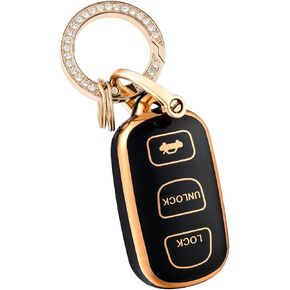 OFFCURVE Key Fob Cover with Keychain for Toyota, Soft TPU Car Key Case Protector for 2002-2006 Camry / 2002-2003 Solara Keyless Entry Remote, Silver Purple