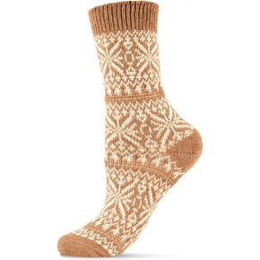 Women's Traditional Cozy Snowflake Crew Socks