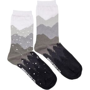 Colorful Mismatched Mountain and Snow Women's Socks - Gifts for Women, Soft Sustainable Materials, Fits Women's US 5-10, Premium Socks for Women