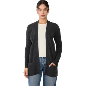 JENNIE LIU Womens 100% Cashmere Open Cardigan Sweater | Long Cardigan Sweaters for Women