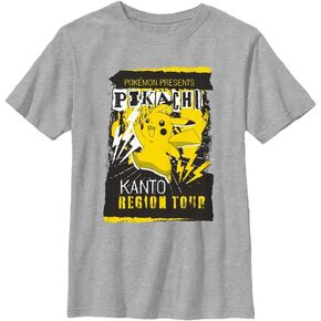 Pokemon Kids Kanto Region Tour Boys Short Sleeve Tee Shirt