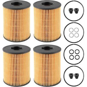 4Pcs Oil Filters with Seals Replace 26350-2S000 21513-23001 Fit for Hyundai Santa Cruz for Fe Sonata Tucson for Kia Sorento 2.5L 2020 2021 2022