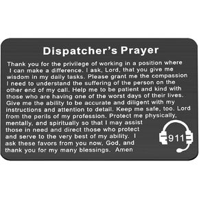 UJIMS Dispatcher’s Prayer Wallet Insert Emergency Operator Responder Gift Law Enforcement Dispatcher Gift