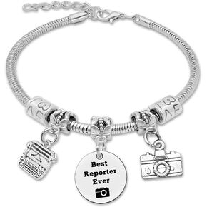 DlaeKua Journalist Gifts Stainless Steel Bracelet for Women Reporter Graduation Gifts Journalist Jewelry Gifts for Journalism Students Journalism Gifts Reporter Appreciation Gift News Reporter Gifts