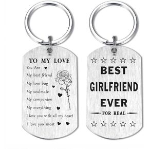 SOUSYOKYO Best Girlfriend Ever Keychain, Meaningful Grilfriend Anniversary Birthday Gifts, Love Girlfriend Mothers Day Present from Boyfriend