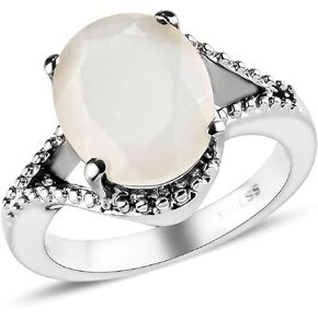 Shop LC White Moonstone Ring for Women Stainless Steel Ct 2.5 Valentines Day Gifts for Women