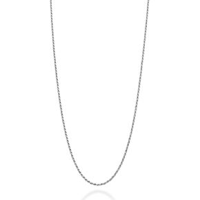 Miabella Solid Rhodium Plated 925 Sterling Silver Italian 1.5mm Diamond-Cut Braided Rope Chain Necklace for Men Women, Made in Italy