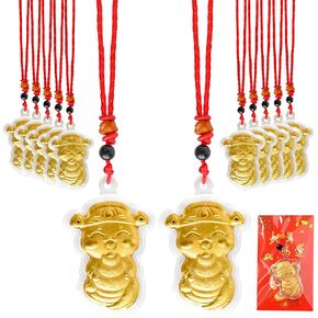 12Pcs Chinese New Year of Snake Decoration 2025 Year of The Snake Pendant Lucky Golden Snake Pendant Necklace Snake Lucky Charms Necklace Spring Festival Decoration Traditional Snake Supplies