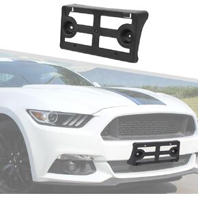 Jimen for Mustang Tag Holder, Front License Plate Bracket Frame Mount Compatible with Ford Mustang 2018-2020 (Black)
