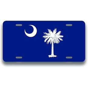 South Carolina State Flag License Plate Tag Vanity Novelty Metal | UV Printed Metal | 6-Inches by 12-Inches | Car Truck RV Trailer Wall Shop Man Cave | VLP065