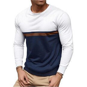 SOLY HUX Men's Color Block Pullover Sweatshirt Crewneck Long Sleeve Shirts Casual Fall Tee Tops