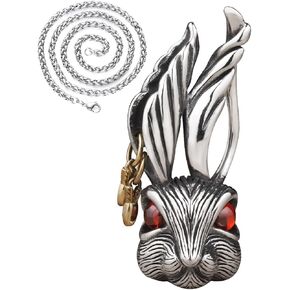 JWM Men's Silver Plated Brass Pendants Necklaces with 23.6" Stainless Steel Chain Pendants Necklaces for Men Women, Exquisite Packaging