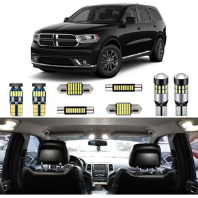 15 Piece White LED Interior Lights Kit for Dodge Durango 2011 2012 2013 2014 2015 2016 2017 2018 2019 2020 2021 Super Bright 6000K LED Interior Light Bulbs Package + Install Tool