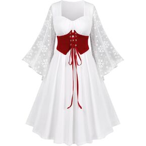 فستان أزياء ROSE GAL Rosegal مقاس كبير للنساء فستان بأكمام فستان الجنية ومجموعة مشد فستان الهالوين in Kuwait