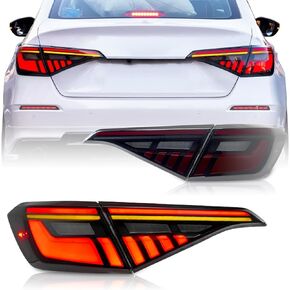 Archaic LED Tail Lights for 2022-2024 Honda Civic Sedan,Taillights Assembly for 11th Gen Civic w/Animation DRL/Sequential Turn Signal,Pair