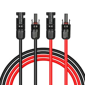 40 Feet 10AWG Solar Extension Cable Wire, Solor Extension Cable Solar Wires and Connectors, 40FT Black + 40FT Red Solar Cable Wire with Female and Male Solar Connector