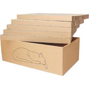 Cat Sofa Shape Scratch Pad for Large Medium Small Indoor Cats, 23.6 inch Length Recyclable and Reversible Cardboard Cat Scratching Pad for Resting, Claw Grinding and Playing