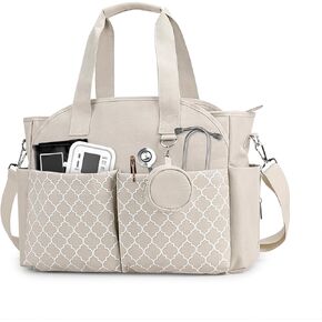 Korolev Nurse Bag for Work, Nurse Tote Bag, Nursing Bag with Multiple Pockets for Nurse and Working Women, Gray