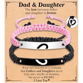 Gifts for Dad Daughter, Dad Birthday Gifts from Daughter, Father Daughter Bracelet, Back to School Gifts First Day of School Bracelet Gift for Daughter Girls from Dad Daddy