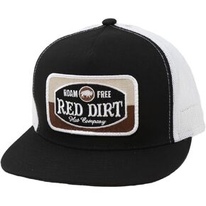 Red Dirt Hat Company Roam Free 5-Panel Adjustable Snapback Hat (Black/White)