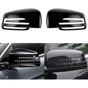 Gloss Black Side Rearview Wing Mirror Cover Cap Compatible with Mercedes W176 W204 C204 W212 W211 W246 C117