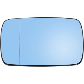 uxcell Driver Side Left Side Mirror Glass with Backing Plate Heated Blue Tinted Glass for BMW E39 E46 330i 325i 525i 328i 1998-2005