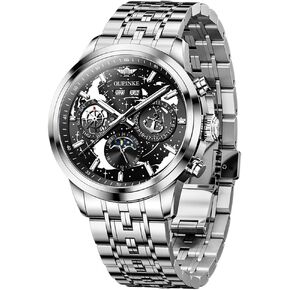 OUPINKE Men's Automatic Watch Self Winding Mechanical Luxury Wrist Watch Sapphire Crystal Tungsten Steel