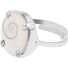 Arihant Gems & Jewels 925 Silver Gomti/Gaumti Chakra Adjustable Ring | Natural Certified Astrological Gemstone | Unisex Ring for Men & Women | Spiritual Healing | Gift for Couples