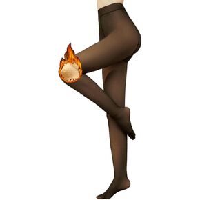Arkim Fleece Lined Tights (S/M/L/XL) Winter Fake Transparent Tights Skin Leggings Fleece Lined stockings for Women…