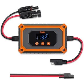 PowMr 15A MPPT Charge Controller 12V/24V, Intelligent Portable 15A Solar Controller Regulator, Max PV 180W/360W with LCD Display Compatible with 12/24V Gel AGM Lead-Acid, Lithium LiFePO4 Battery