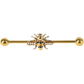 14G Bee Industrial Barbell Stainless Steel Bumblebee Industrial Cartilage Earrings Industrial Piercing Jewelry for Women