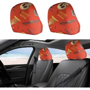 2 PCS Santa Claus Headrest Covers for Cars, Anti-Dirty Car Headrest Cover, Soft Car Head Rest Cover Protector, Seat Headrest Cover Replacement, Universal Christmas Car Decorations (Red)