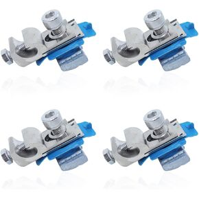 Solar Panel Photovoltaic Bolt-On Coupling Earthing Ground Lug Cable Clamp with Nuts for RV, Boat, Roof, Wall and Other Off Gird Roof Bare Wire Installation(4pcs)