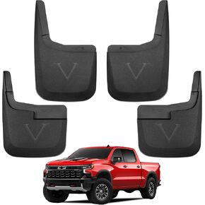 Mud Flaps for Trucks | Fits 2015-2020 Ford F150 Without Fender Flares, Front & Rear Splash Mud Guards, 4PC-Black