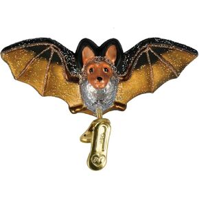 Old World Christmas Ornaments Clip-On Bat Glass Blown Ornaments for Christmas Tree