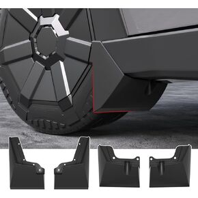Xipoo Splash Guard Compatible with 2023 2024 Tesla Cybertruck ABS Mud Flap 4PCS Mudguard Replacement for 2023 2024 Tesla Cybertruck Accessories