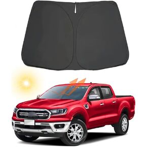 Car Front Windshield Sun Shade Foldable Sunshade Protector Custom Fit for Ford F-150 F150 2015-2020 Lariat, King Ranch, Platinum, XL XLT Limited Raptor Interior Accessories(Black)