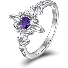 YAFEINI Witches Knot Ring 925 Sterling Silver Witch Knot Ring Celtic Trinity Knot Ring Witches Knot Jewelry for Women