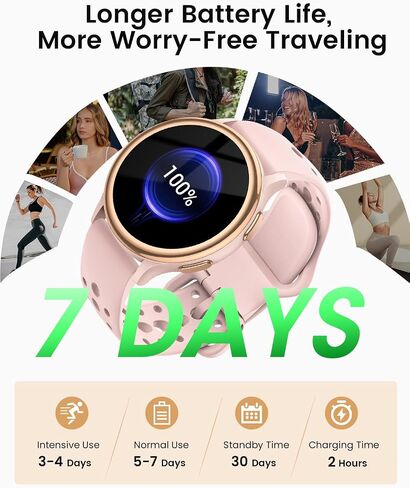 2024 ساعات ذكية للنساء [400+وجه ساعة/مكالمات/صحة أنثى] لهواتف Android وiPhone متوافقة، أجهزة تتبع الأنشطة والساعات الذكية للنساء، ساعات تتبع اللياقة البدنية للنساء أكثر من 70 وضعًا in Saudi Arabia