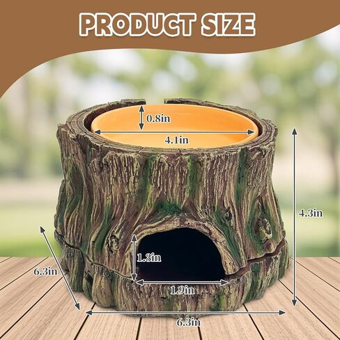 PINVNBY 2 in 1 Reptile Hide Cave with Removable Sump and Humidity Water Dish Reptiles Hideout Water Tank Accessories for Small Reptiles Gecko Leopard Gecko Lizard Snake Crabs in Saudi Arabia