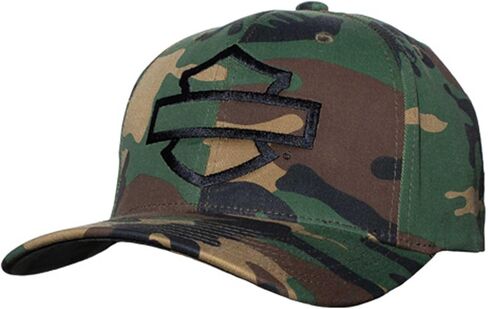 Harley-Davidson Men's Find Me B&S Logo Stretch Fit Baseball Cap - Camo Pattern in Kuwait