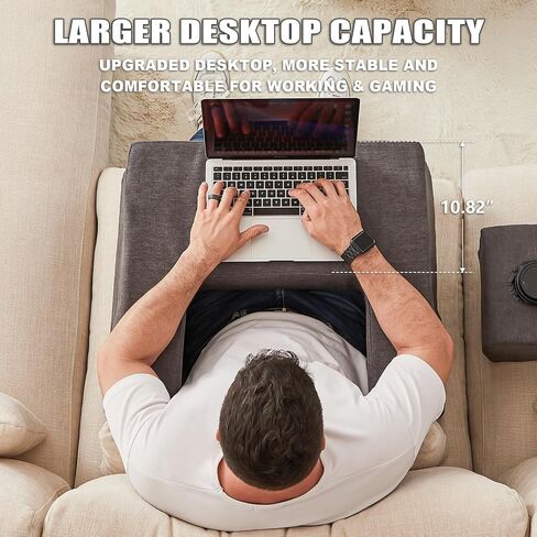 Reading Pillow for Gaming, Lap Desk for Laptop, Memory Foam Gaming Pillow for Lap, Lap Laptop Desk with Back Rest Pillow, Lap Cushy Desk for Reading Working or Crocheting(Grey) in Kuwait
