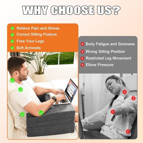 Reading Pillow for Gaming, Lap Desk for Laptop, Memory Foam Gaming Pillow for Lap, Lap Laptop Desk with Back Rest Pillow, Lap Cushy Desk for Reading Working or Crocheting(Grey) in Kuwait