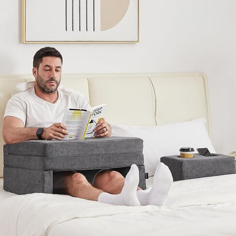 Reading Pillow for Gaming, Lap Desk for Laptop, Memory Foam Gaming Pillow for Lap, Lap Laptop Desk with Back Rest Pillow, Lap Cushy Desk for Reading Working or Crocheting(Grey) in Kuwait